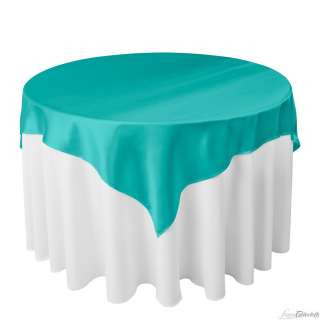 13 Satin Table Cloth 60 inch Overlays Turqouise, Wedding Decorations 
