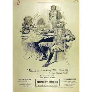  1900 Monkey Brand Soap Officer Lever Old Print Advert 