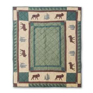  Evergreen Moose, Crib Quilt 36 X 46 In.