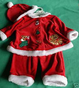   CHRISTMAS OUTFIT GIRL 3 PC CHRISTMAS HOLIDAY OUTFIT 9 MONTH  