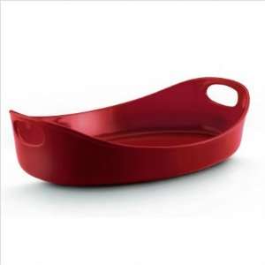  Rachael Ray Stoneware 3 Quart Large Oval Bubble & Brown Baker, Red 