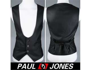   Mens 3 Button Formal Dress Black Vest Waistcoat Fashion style  