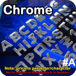 3D Chrome Replacement Car Badge Letter Number Alphabet  
