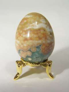 BUTW Madagascar ocean jasper egg w/stand lapidary 2114B  