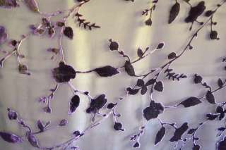 Rayon Acetate Burnout Velvet Purple Floral Fabric by the Yard  
