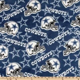   Wide NFL Fleece Dallas Cowboys Toss Blue / White Fabric By The Yard