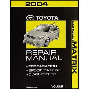 2004 Toyota Matrix Repair Shop Manual Volume 1 only Original Toyota 