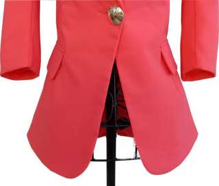 OL Lady Women Peak Power Shoulder Suit Blazer Jacket 2 Colors  