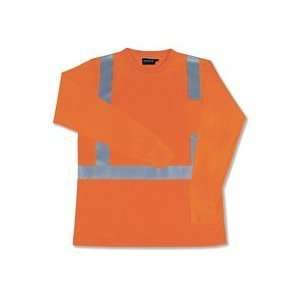 Hi Vis T Shirt Ansi Class 2 Long Sleeve w/tape Orange Size LARGE