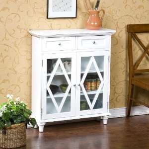  SEI Diamante White Anywhere Cabinet Furniture & Decor