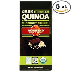 Alter Eco Dark Chocolate Quinoa Bar, 3.5000 Ounce (Pack of 5)