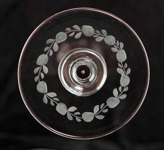 Cranberry Etched Grape Bohemian Wine Goblets/Glasses  