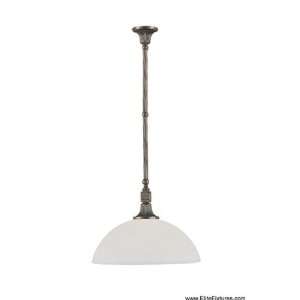  Crystorama 1361 PW One Light Pewter Down Pendant Pewter 