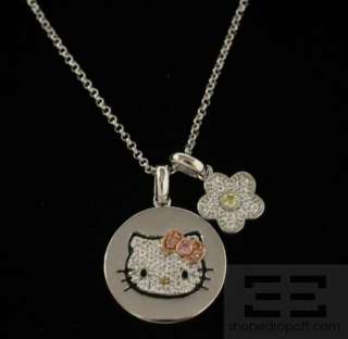 Hello Kitty Sterling Silver And Crystal Pendant Necklace  
