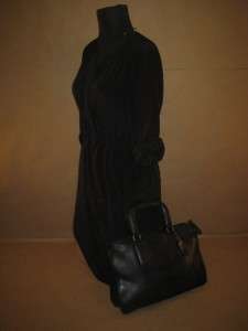   Vintage OLD Dark Brown Black Leather Handbag Satchel Purse Bonnie Rare