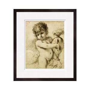  A Putto With A Vase Framed Giclee Print