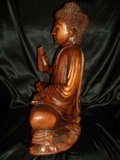 20 Wood Carving Seated Altar Wooden Meditating Buddha  