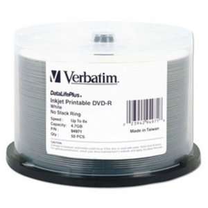  50PK DVD R 8X 4.7GB WHITEINKJET PRINTABLE DATALIFE 