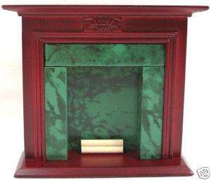 MS Doll House Miniatures Green Marble Wood Fireplace 895201  