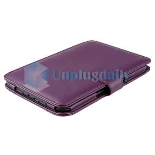 Purple Leather Carry Skin Case Cover PouchFor  Kindle 3 3G 