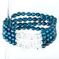 Jewelry Blue Freshwater Pearl 4 row Stretch Bracelet (5 6 mm)