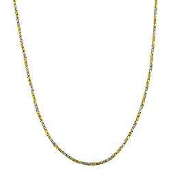 14k Two tone Gold 20 inch Twisted Box Necklace  