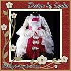   Ivory Red Edwardian Victorian Gown Dress Costumes for Holiday 8 9Y