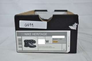 NIKE HERITAGE GOLF SHOE WATER RESISTANT LEATHER BLACK SILVER 336040 