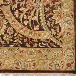 Hand knotted Finial Brown Wool Rug (56 x 86)  