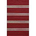 Indoor/Outdoor South Beach Red Striped Rug (8 x 10 