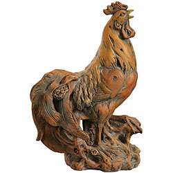 Decorative Brown Wooden Rooster  
