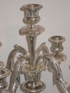 Pair Antique Christofle French Silvered Candelabra  