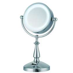   Lighted 1x 10x Touch Control Makeup Mirror and Clock  