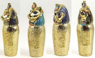 EGYPTIAN PEWTER CANOPIC JARS (SET OF 4) ANCIENT EGYPT  