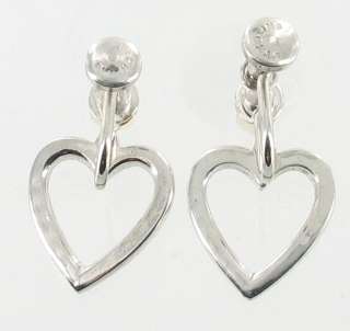 VINTAGE R JEWELS STERLING RS HEART NECKLACE EARRINGS SET