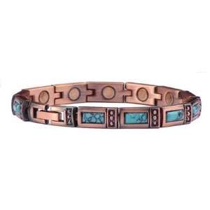  ) Turquoise Rectangles   Magnetic Therapy Bracelet (CL 18) Jewelry