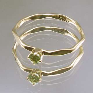 Peridot Baby Ring, Hand Crafted 14k gold, August Birth  