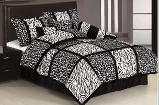   Zebra Giraffe Micro Fur Comforter Set Bed in a Bed Queen New  