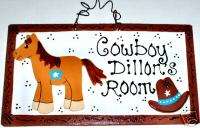 COWBOY Personalized Kids Room Door SIGN Boys Bedroom  