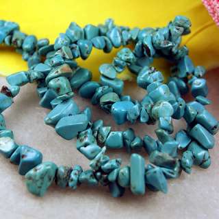 Crushed Turquoise Stone Irregular Loose Beads 34.6Str.  