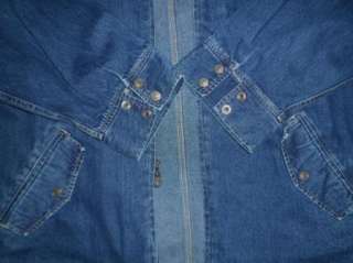 rare LEVIS 98 wmns XXL Oversized Jean Jacket Shirt Full Zip zipper 