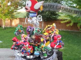 Mario Kart Cake Topper Birthday Party Centerpiece Cupcake Display 