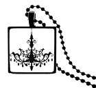 chandelier victorian black white glass tile necklace expedited 