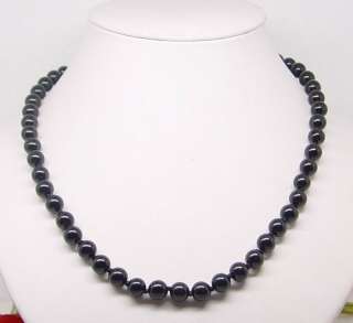 set black onyx necklace bracelet earring gem stone 8mm  
