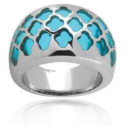 Stainless Steel Turquoise color Resin Inlay Ring  