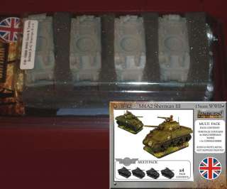   in Battle B 42 15mm WWII British Sherman III (4) M4A2 Tanks Miniatures