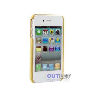 Gold Bling Glitter shining Case Skin Cover for iPhone 4 4G 4S + Screen 