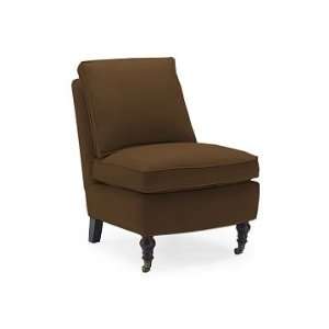 Williams Sonoma Home Kate Slipper Chair, Faux Suede, Chestnut  