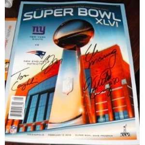  Super Bowl XLVI Official Game Day Program Autographed by 
