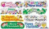 HOLIDAY TITLES Bulletin Board SET Christmas Hanukkah  